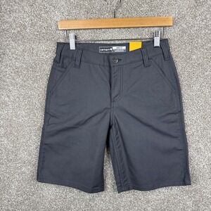 Carhartt Rugged Flex Loose Fit Canvas Work Shorts Women's 2 Gray‎ BS3111-W NEW